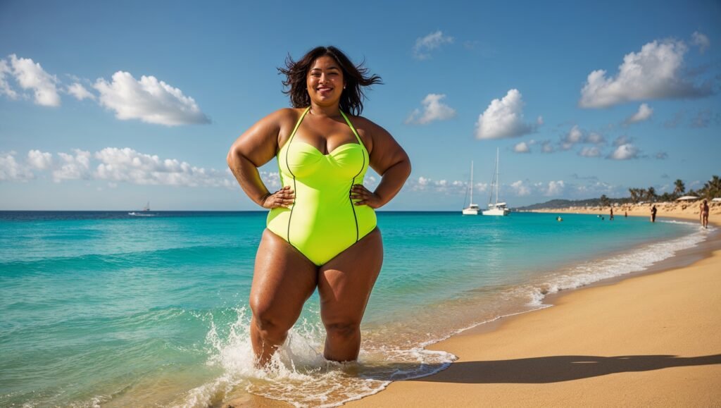 Neon bathing suits plus size online